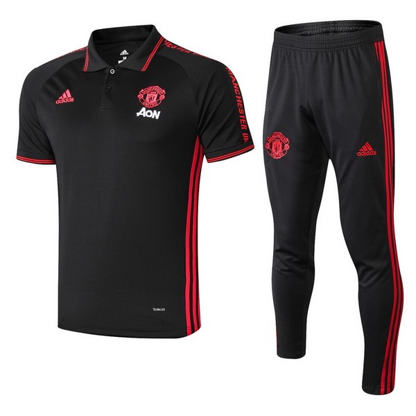 Polo Conjunto Completo Manchester United 2019 2020 Negro Rojo